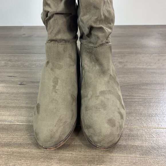 Madden Girl Womens Suede Knee High Boots Size 8 Slouch Comfort Round Toe - Picture 3 of 11